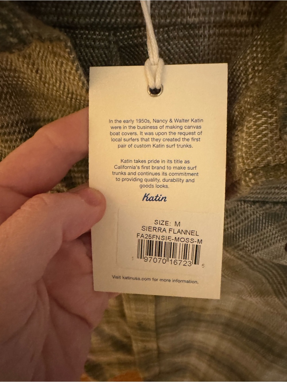 NWT- Katin - Sierra Flannel - Moss
medium. - Picture 5 of 5